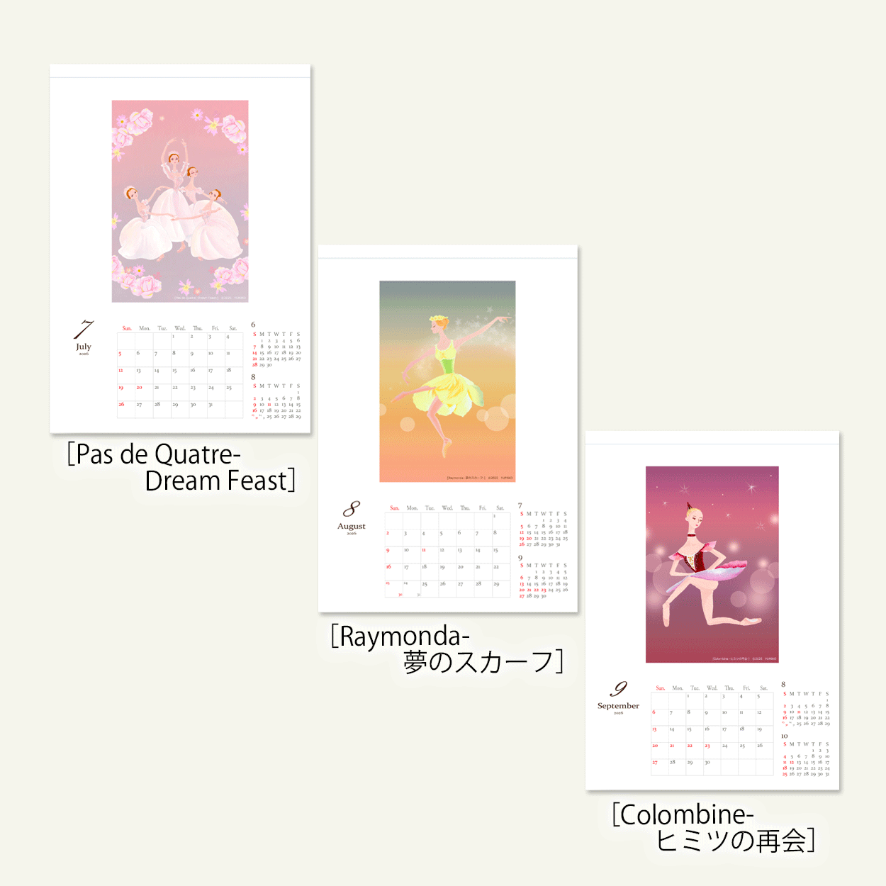 YUMIKO 2026年A4サイズ壁掛けカレンダー ポワントの妖精たち [Nature