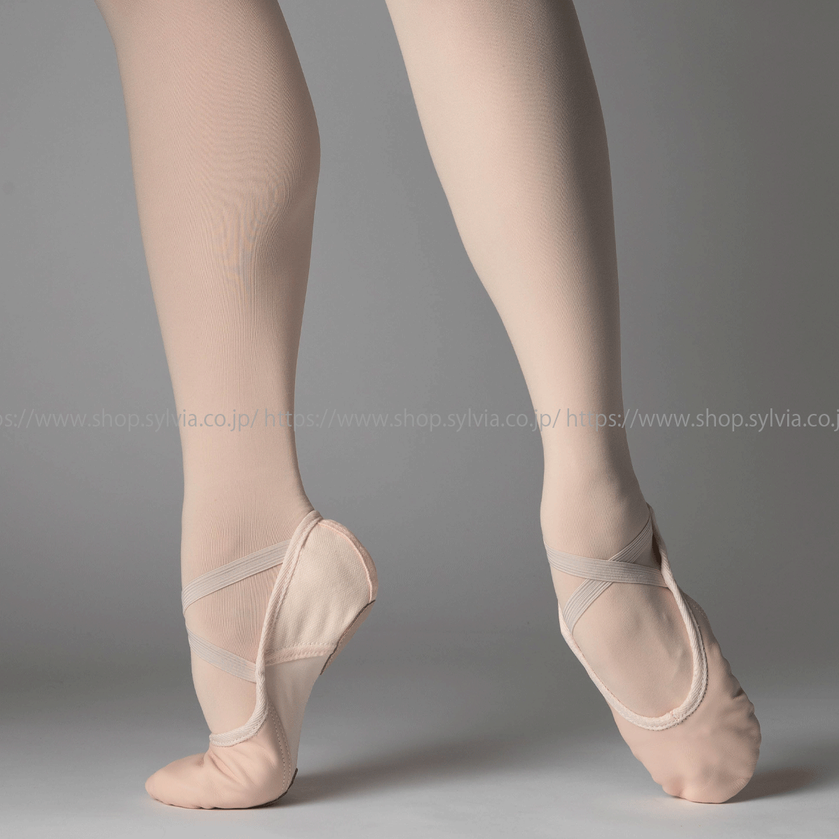 サザンクロスIV 前皮スプリットソールバレエシューズ＜布製＋皮（ゴム