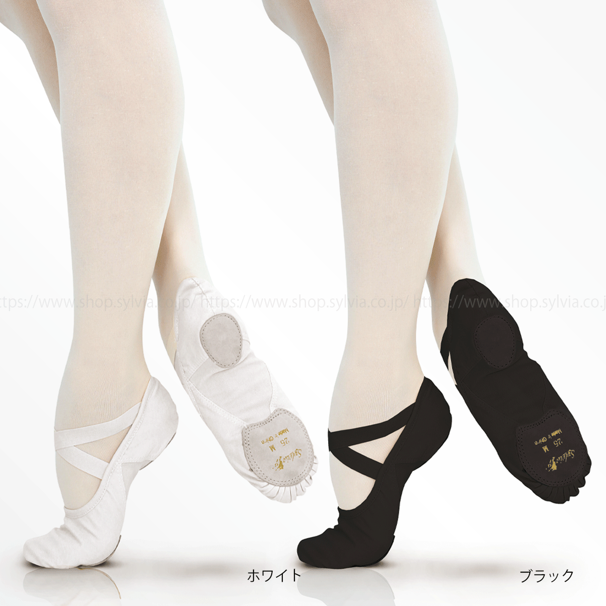 シルビア サザンクロスV（ホワイト・ブラック）スプリットソールバレエ