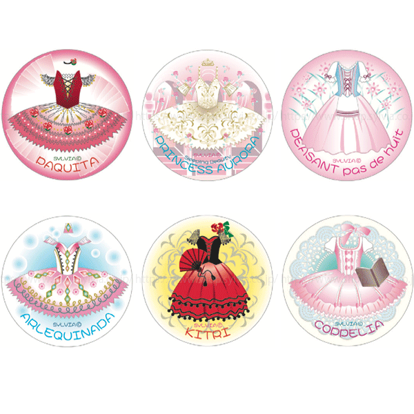 シルバー ポップアップ 缶バッジ 13点 シルビアオリジナル缶バッチ | バレエ用品やレオタードならシルビアの