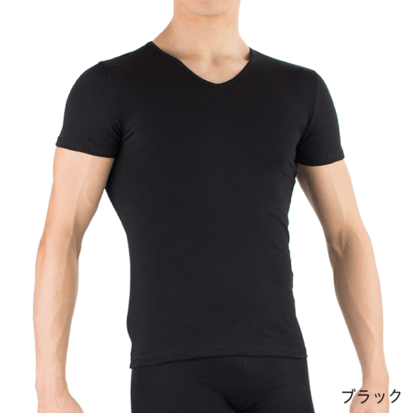 ★限定商品 バレエローザ GERMAIN ジャーマン メンズVネックTシャツ（大人）(40(M), グレー)